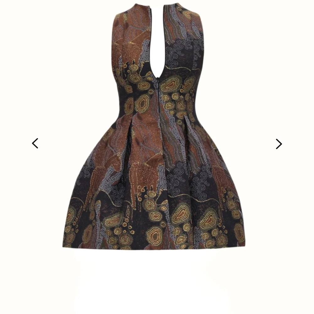 Andrea IyamahVenti Dress  Black and Gold Patterned Dress
